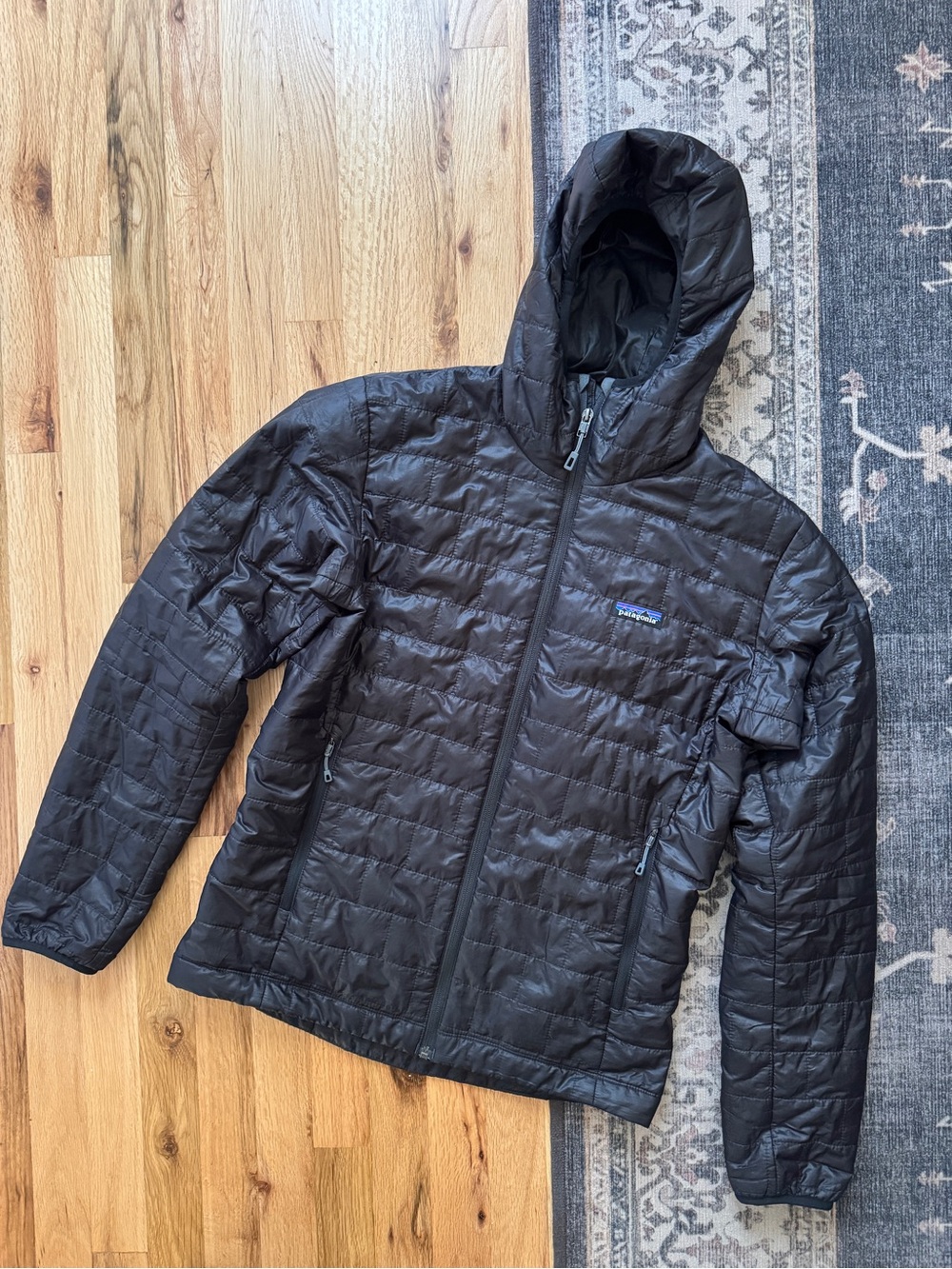 Patagonia Men's Black Nano Puff Hoody Hooded Jacket Small